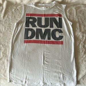 RUN DMC Sleeveless White Tee